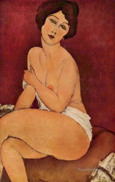 Amedeo Modigliani Painting - Nude Sitting on a Divan Amedeo Modigliani
